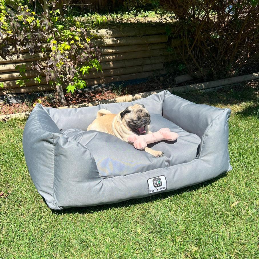 Cama de mascota gris impermeable totalmente desmontable