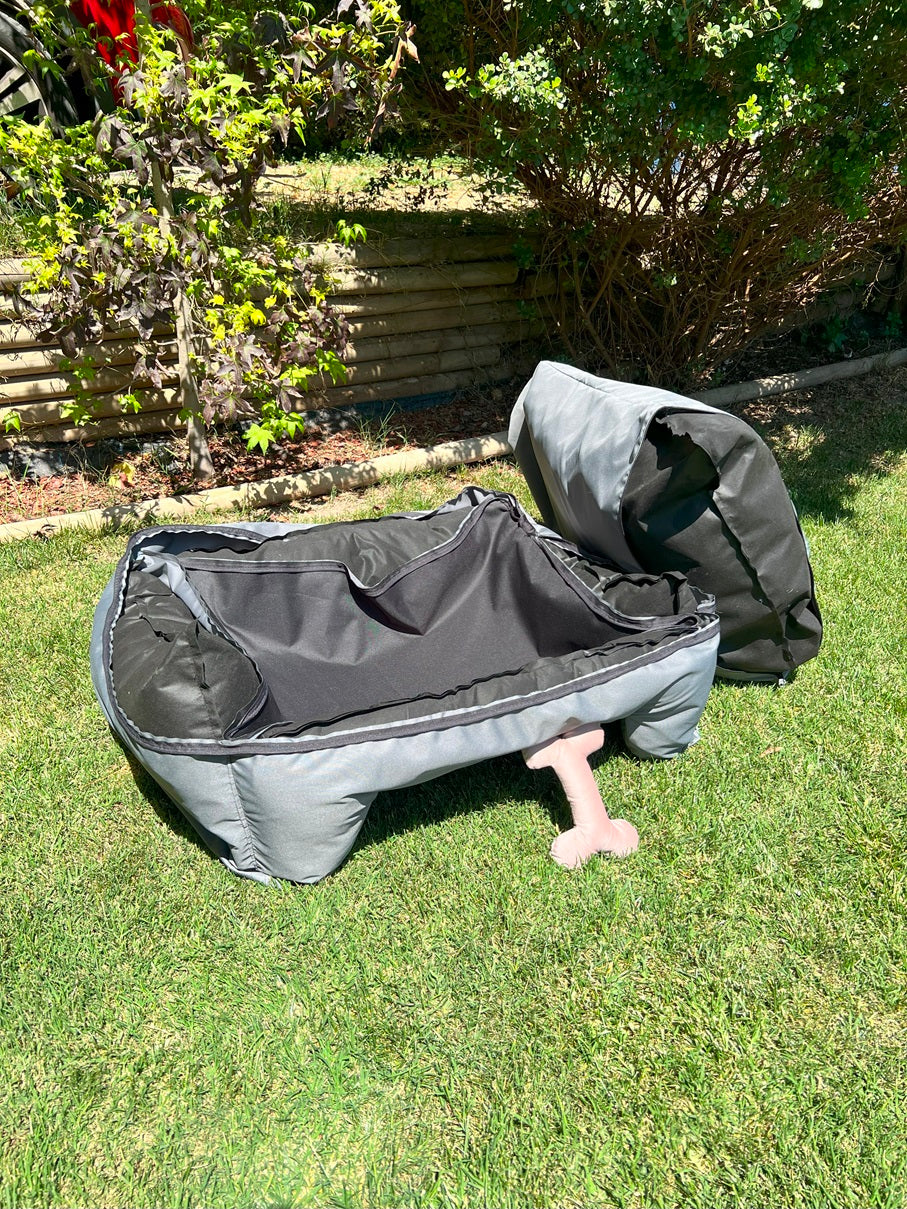 Cama de mascota gris impermeable totalmente desmontable