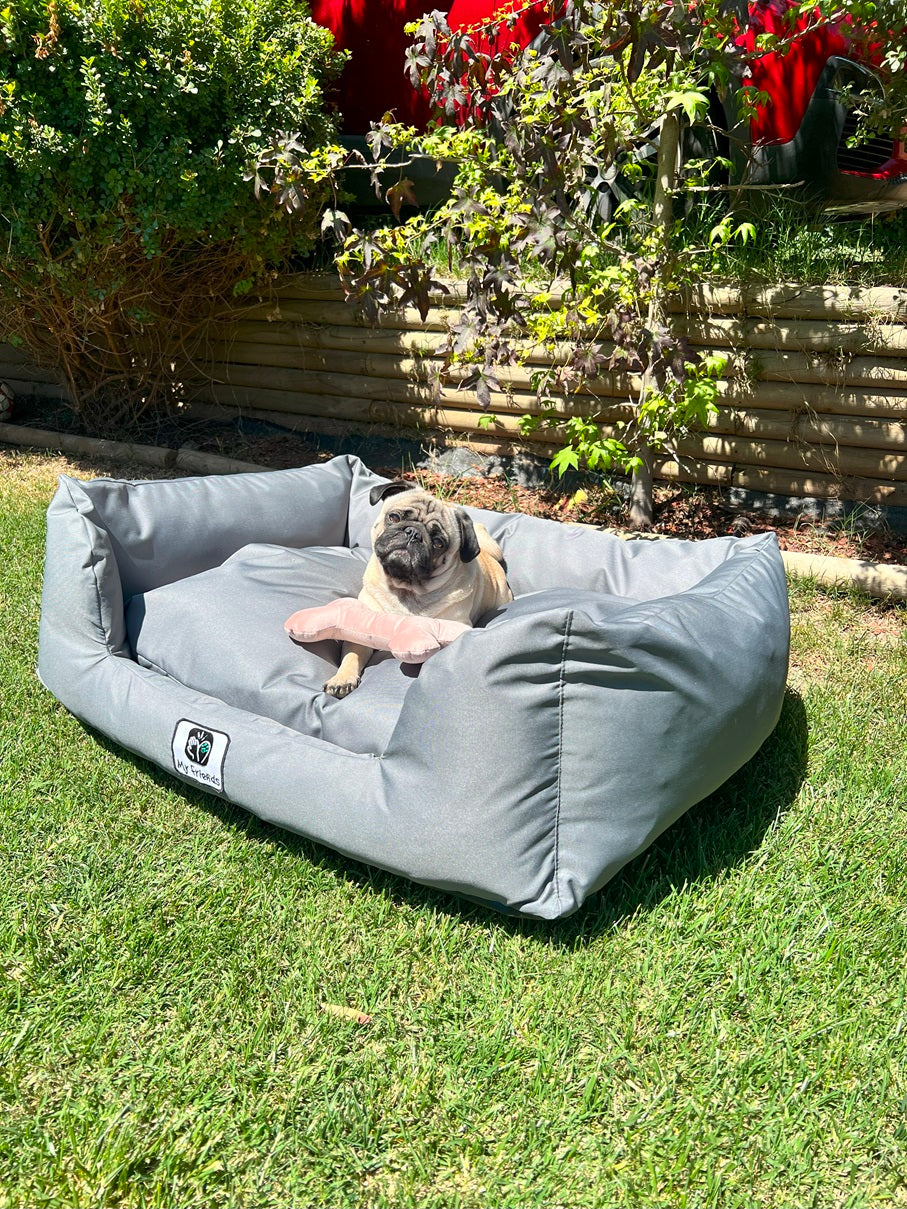 Cama de mascota gris impermeable totalmente desmontable