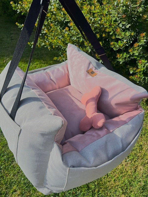 Bolso Transportador 2 en 1 para mascotas Modelo Beige/Rosado