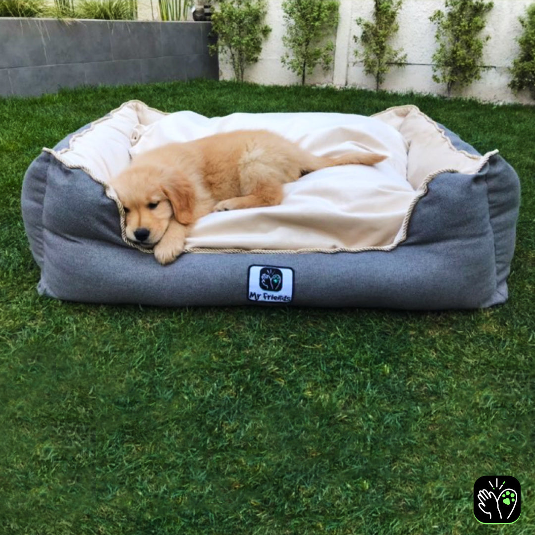 Cama premium para mascotas "Gris/beige"