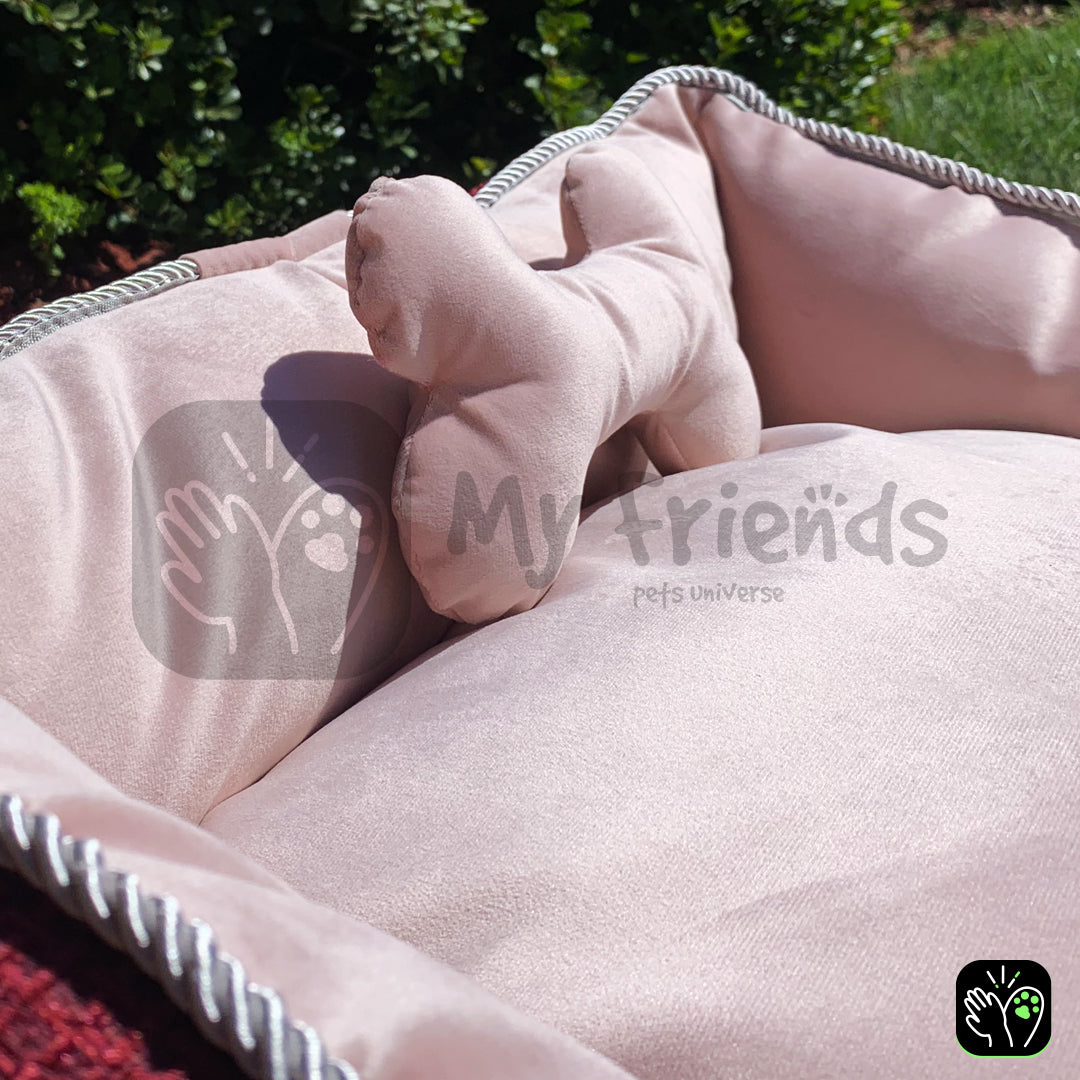 Cama de mascota diseño "Burdeo/rosado"