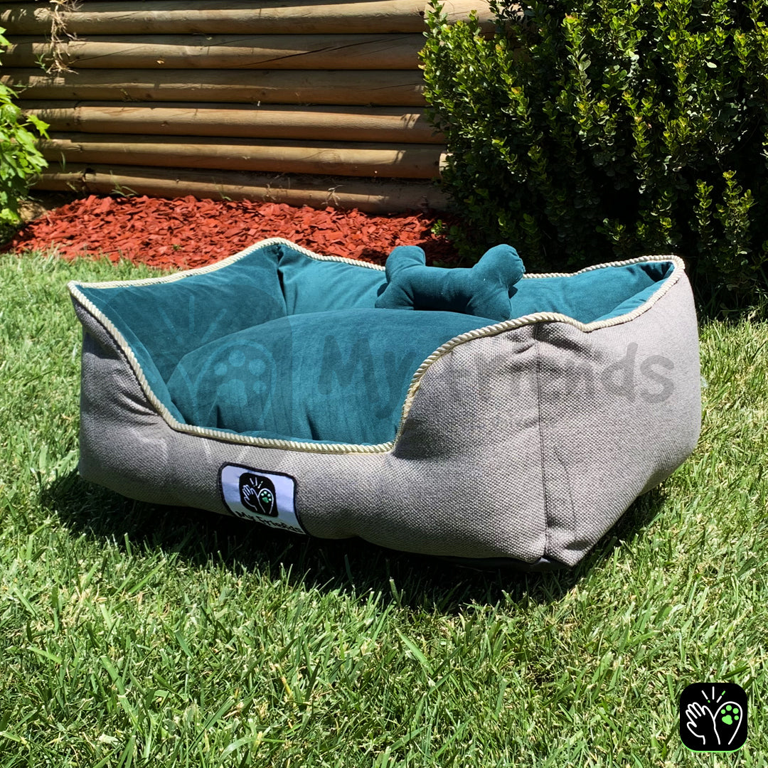 Cama de mascota diseño "Gris/verde oscuro