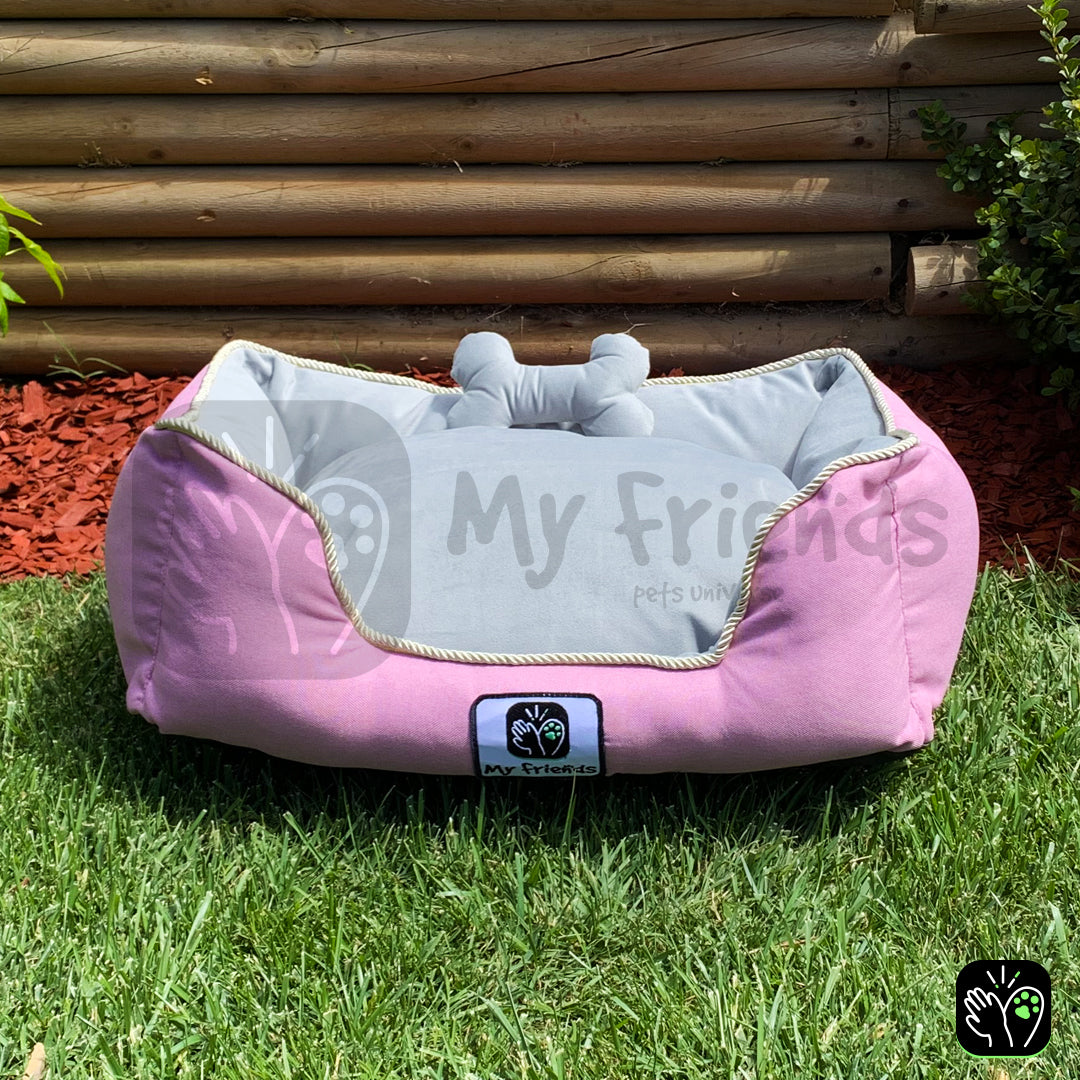 Cama de mascota diseño "Rosado/gris"