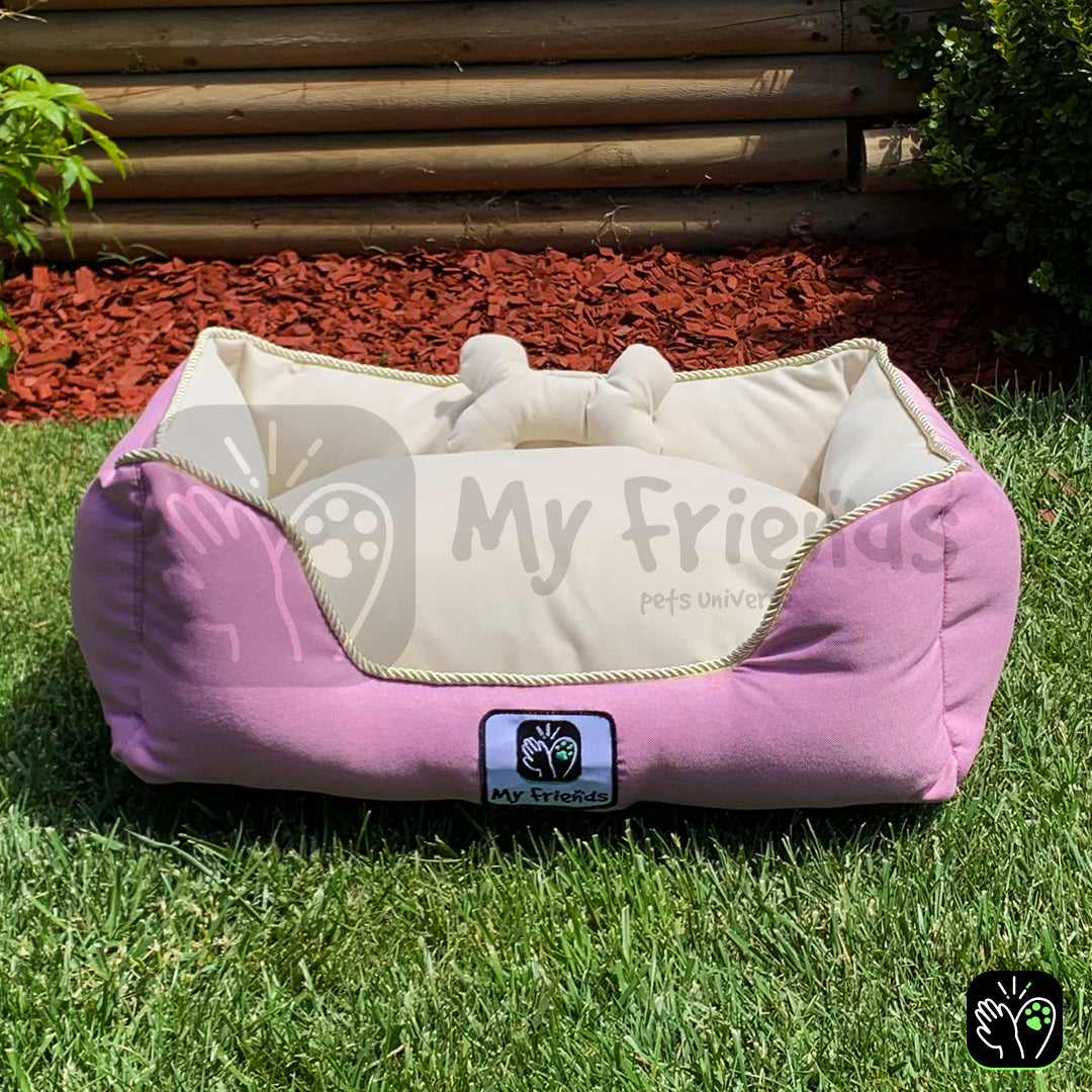 Cama de mascota diseño "Rosado/beige"