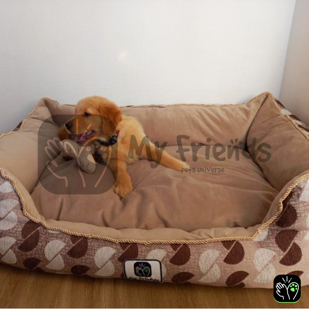 Cama de mascota diseño "Círculos beige/beige"