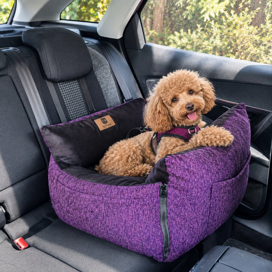 Bolso Transportador 2 en 1 para mascotas Modelo Morado/negro con cierres frontales