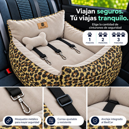 Bolso Transportador 2 en 1 para mascotas Modelo Animal Print/Beige