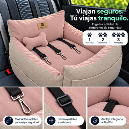 Bolso Transportador 2 en 1 para mascotas Modelo Beige/Rosado