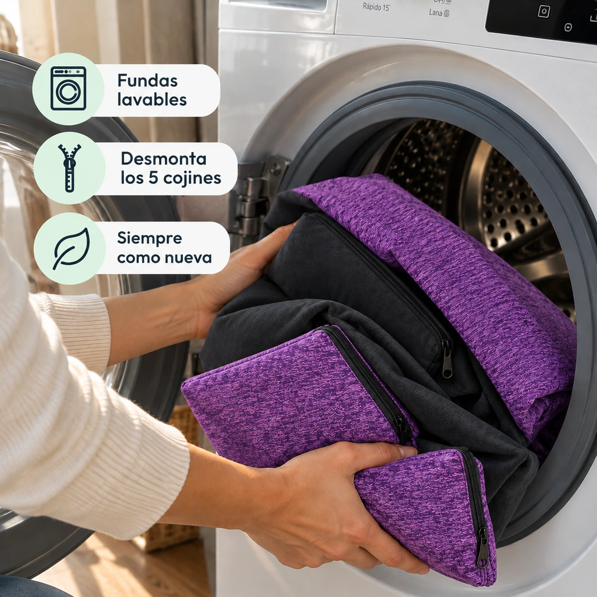 Bolso Transportador 2 en 1 para mascotas Modelo Morado/negro con cierres frontales
