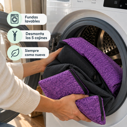 Bolso Transportador 2 en 1 para mascotas Modelo Morado/negro con cierres frontales