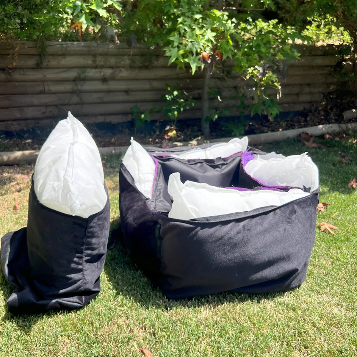 Bolso Transportador 2 en 1 para mascotas Modelo Morado/negro con cierres frontales