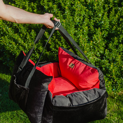 Bolso Transportador 2 en 1 para mascotas Modelo Negro/Rojo