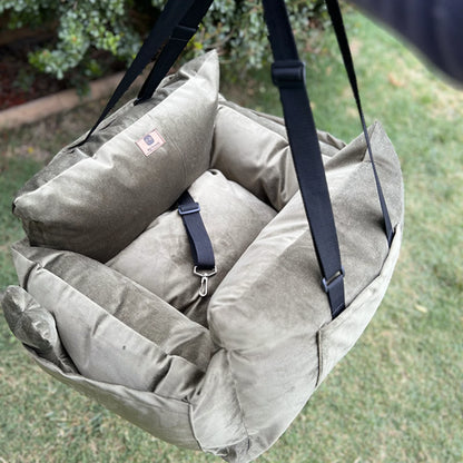 Bolso Transportador 2 en 1 para mascotas Modelo Verde Musgo