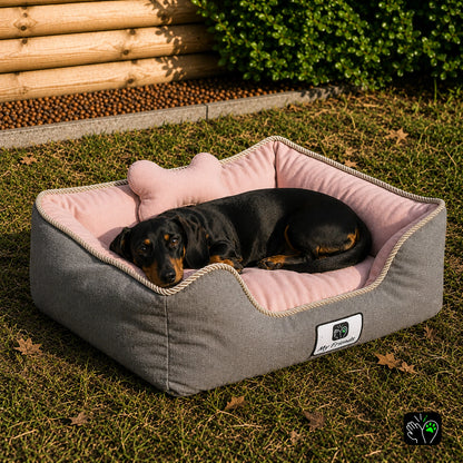 Cama de mascota diseño "Gris/rosado"