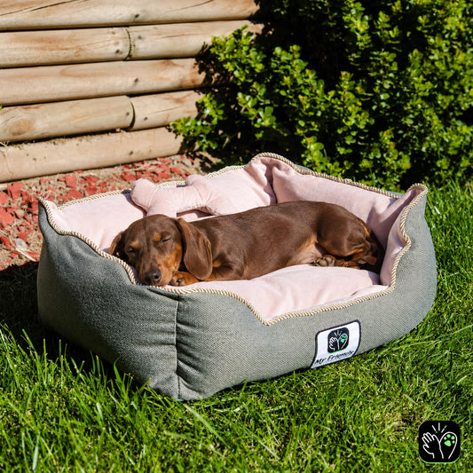 Cama de mascota diseño "Gris/rosado"