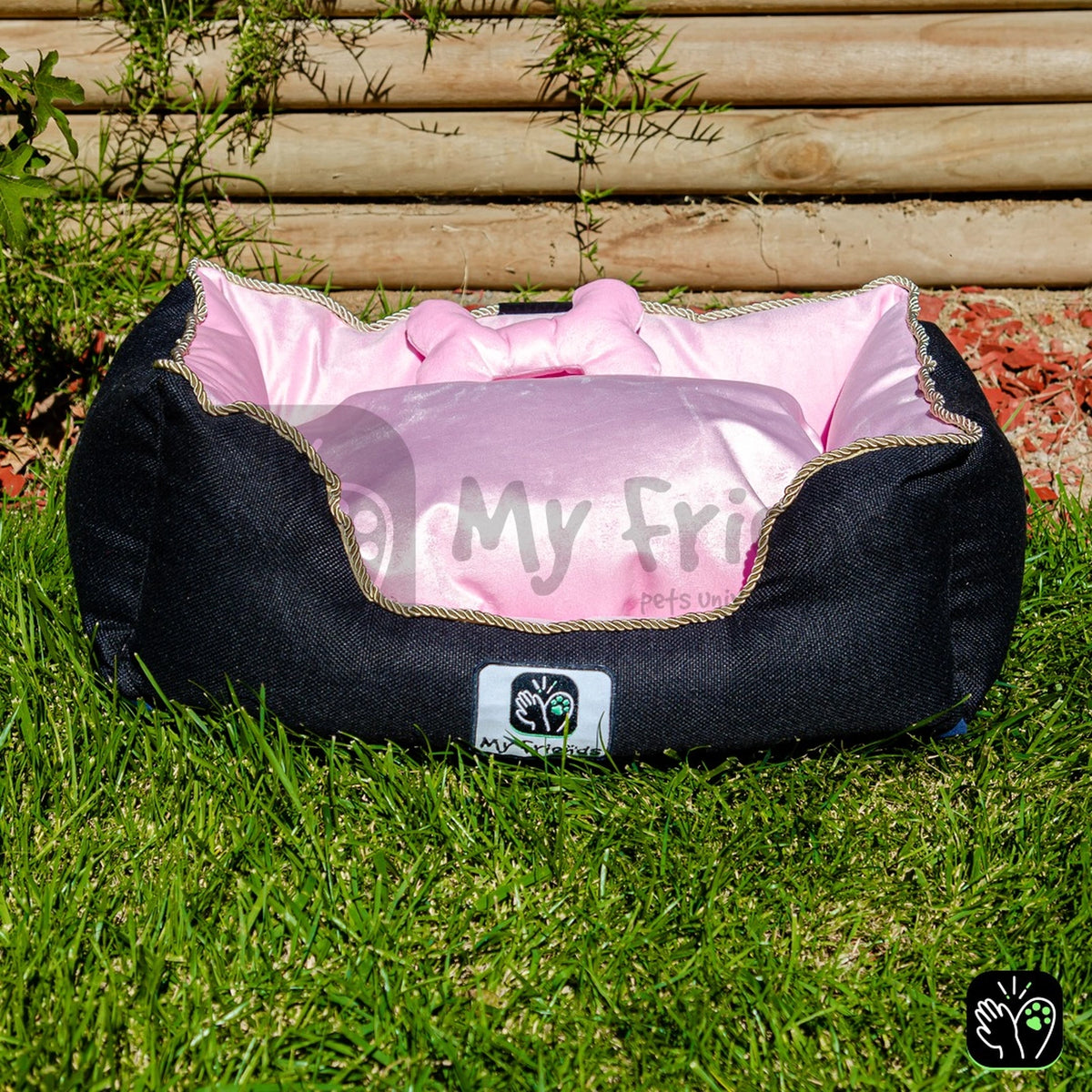 Cama de mascota diseño "Negro/rosado"