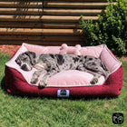 Cama de mascota diseño "Burdeo/rosado"