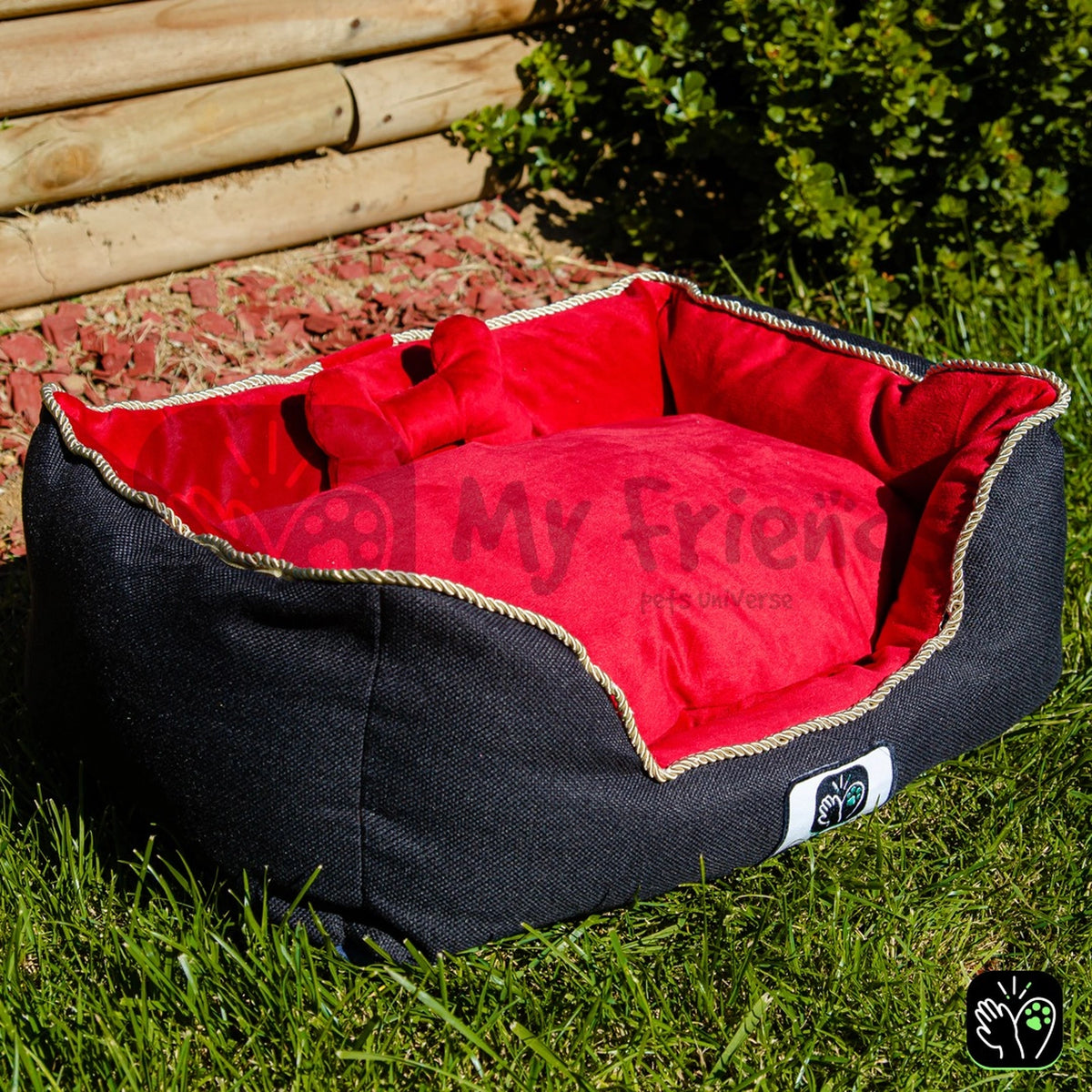 Cama de mascota diseño "Negro/rojo"