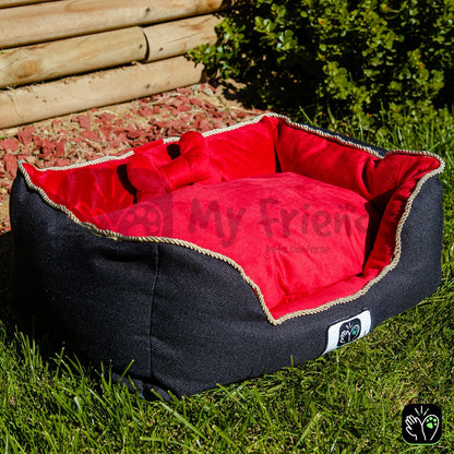 Cama de mascota diseño "Negro/rojo"