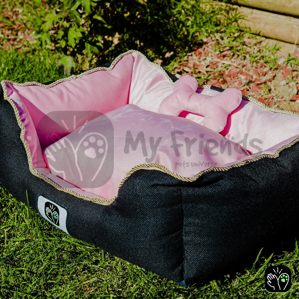 Cama de mascota diseño "Negro/rosado"