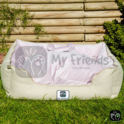 Cama de mascota diseño "Beige/rosada"
