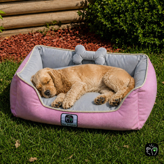 Cama de mascota diseño "Rosado/gris"