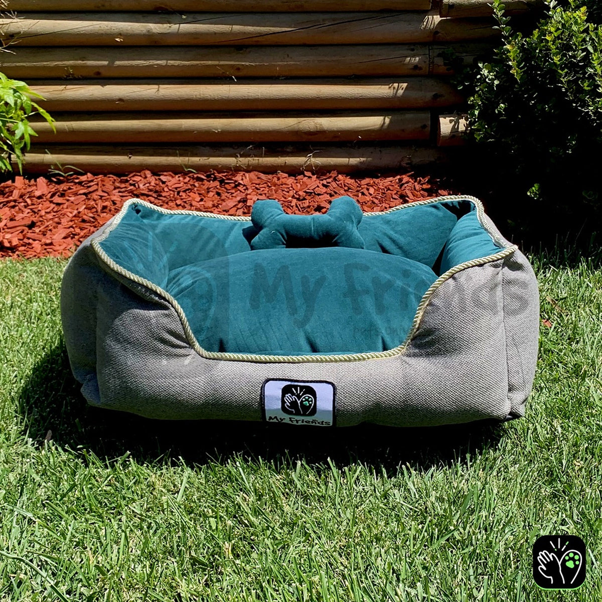 Cama de mascota diseño "Gris/verde oscuro