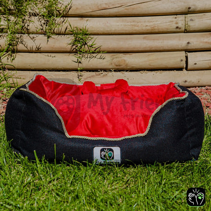 Cama de mascota diseño "Negro/rojo"