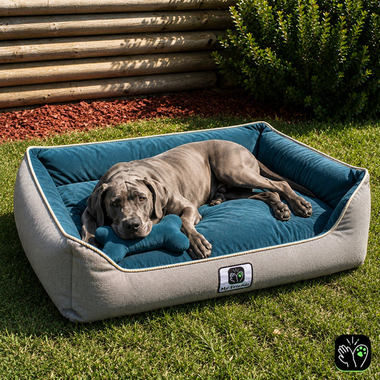 Cama de mascota diseño "Gris/verde oscuro