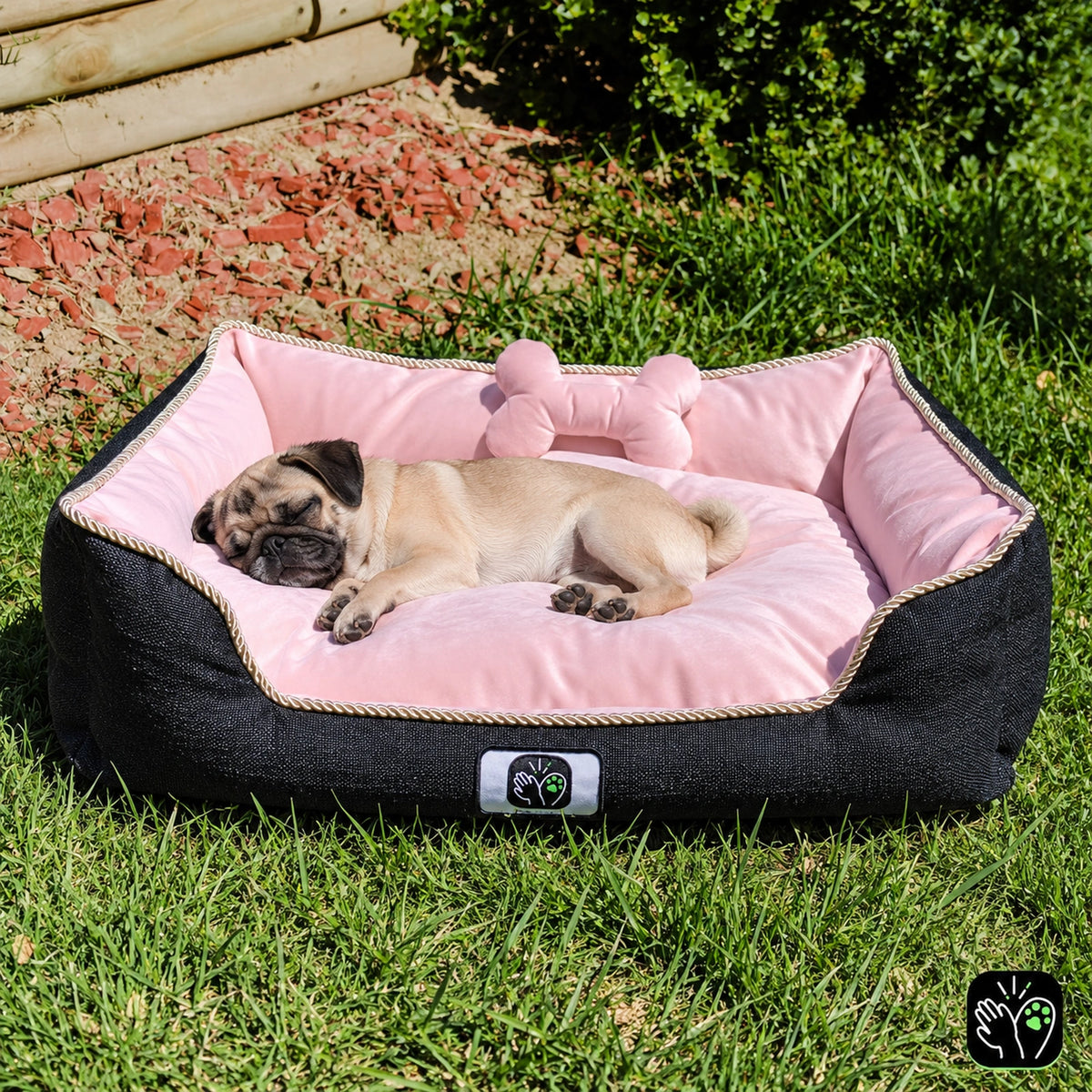Cama de mascota diseño "Negro/rosado"