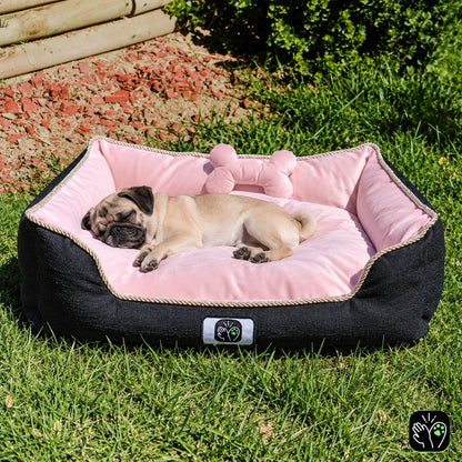 Cama de mascota diseño "Negro/rosado"