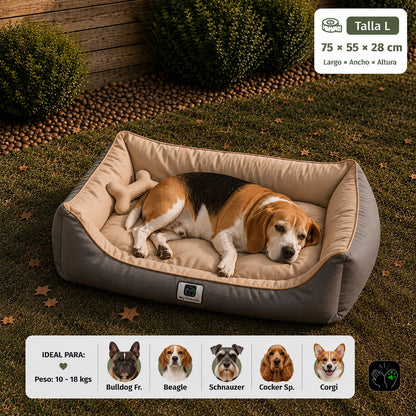 Cama de mascota diseño "Gris/beige"