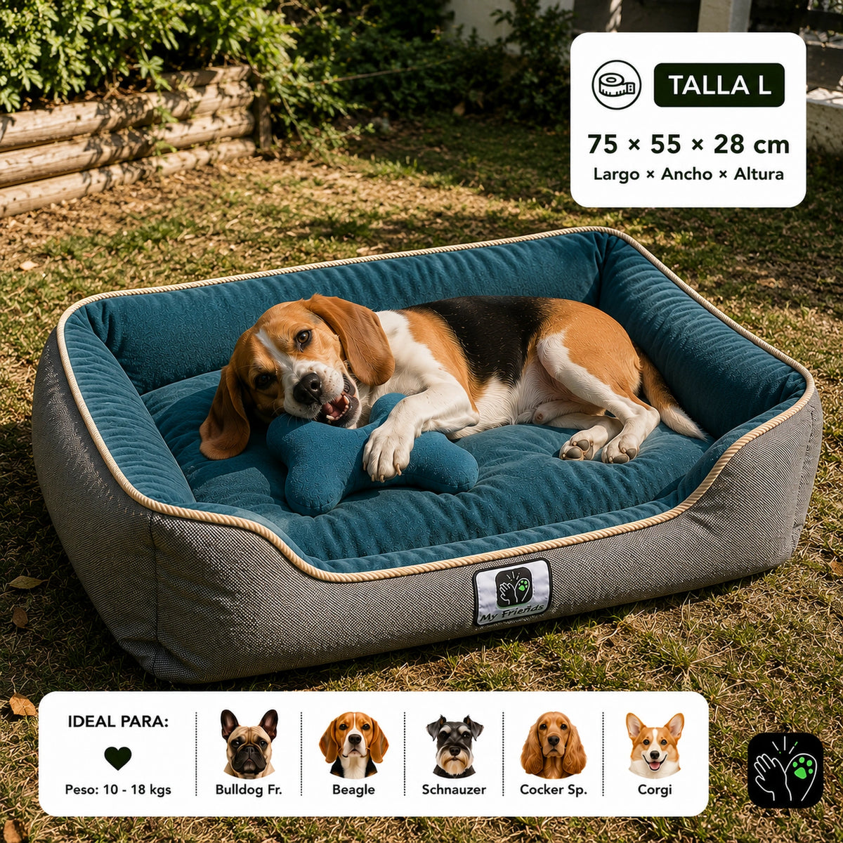 Cama de mascota diseño "Gris/verde oscuro