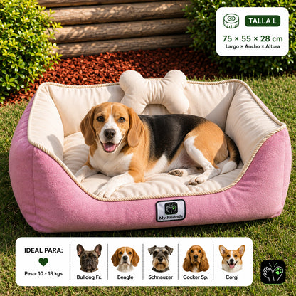 Cama de mascota diseño "Rosado/beige"