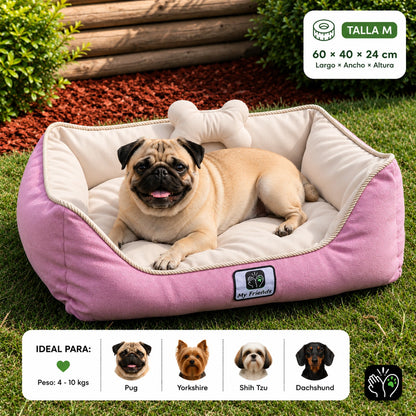 Cama de mascota diseño "Rosado/beige"