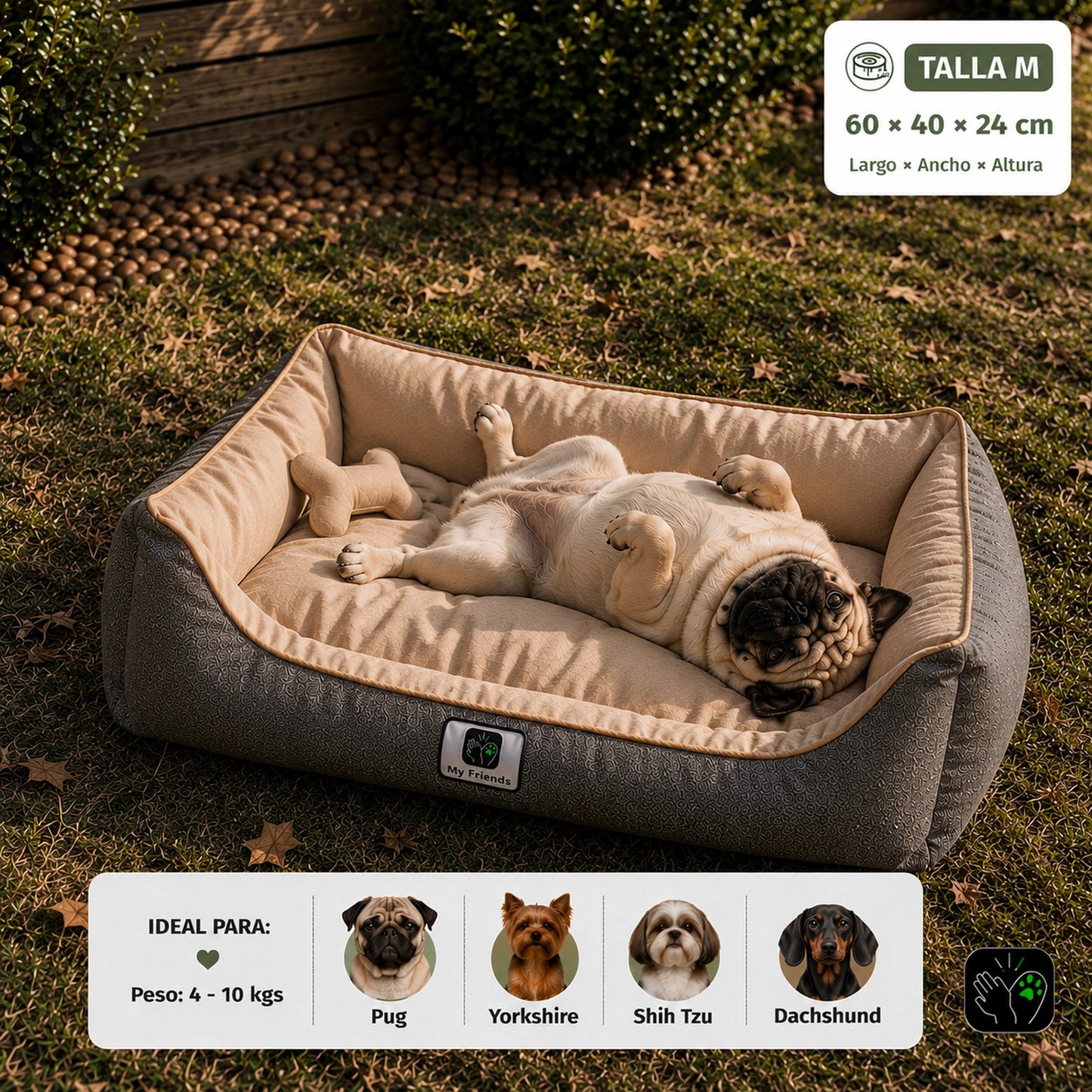Cama de mascota diseño "Gris/beige"