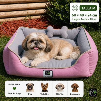 Cama de mascota diseño "Rosado/gris"