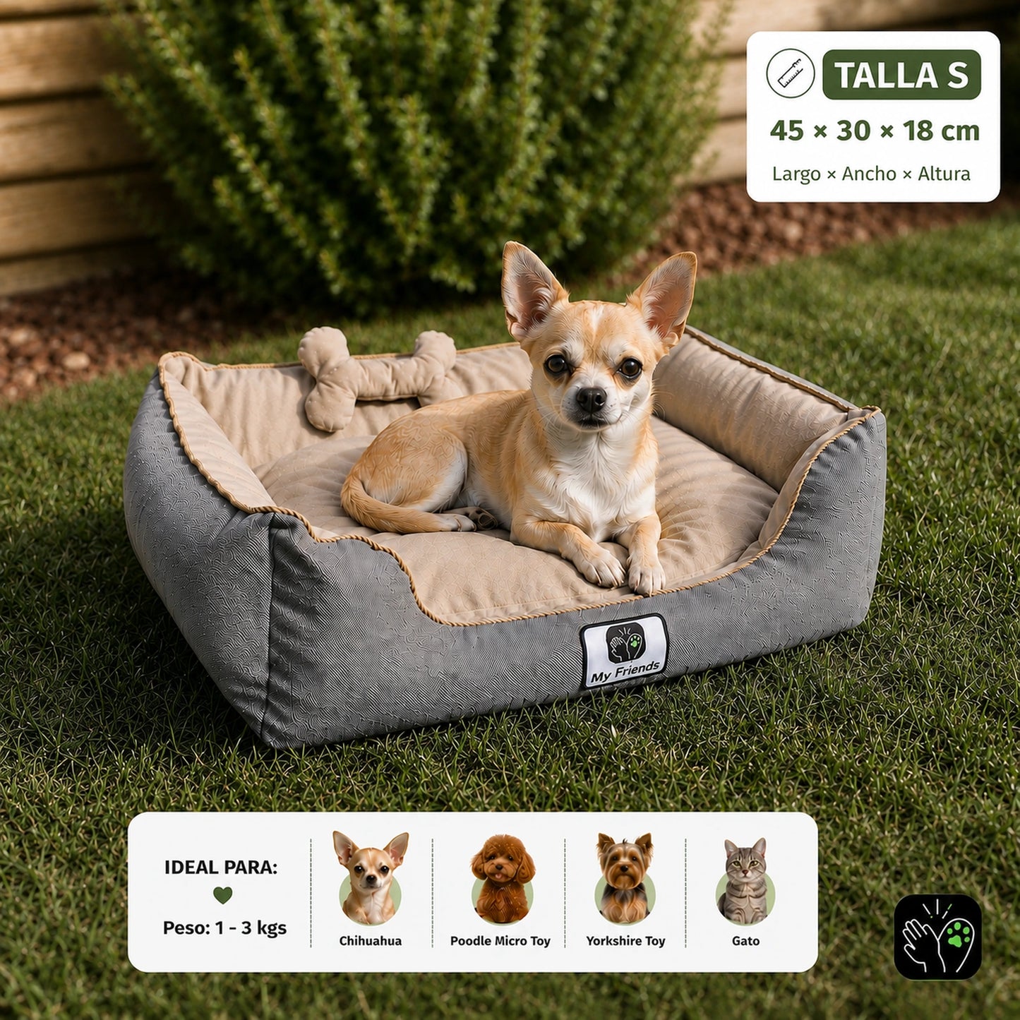 Cama de mascota diseño "Gris/beige"