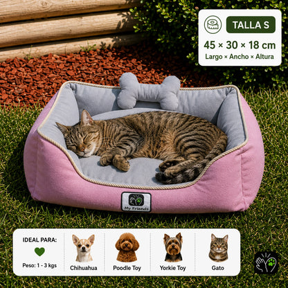 Cama de mascota diseño "Rosado/gris"