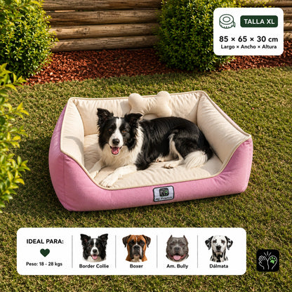 Cama de mascota diseño "Rosado/beige"