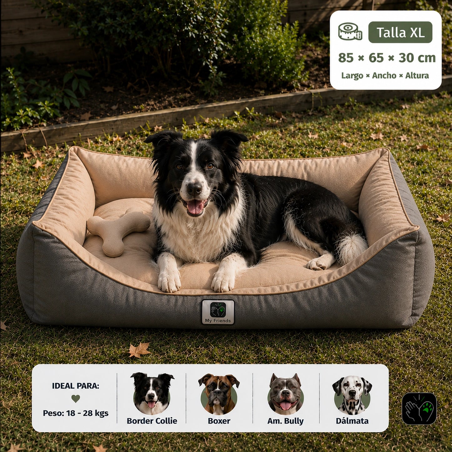 Cama de mascota diseño "Gris/beige"