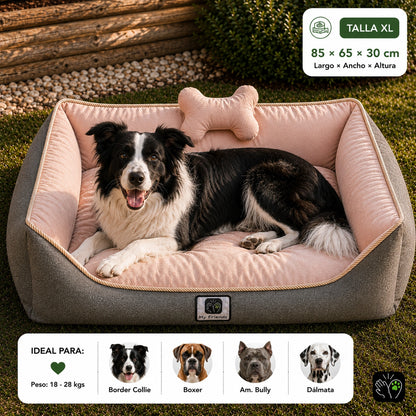 Cama de mascota diseño "Gris/rosado"