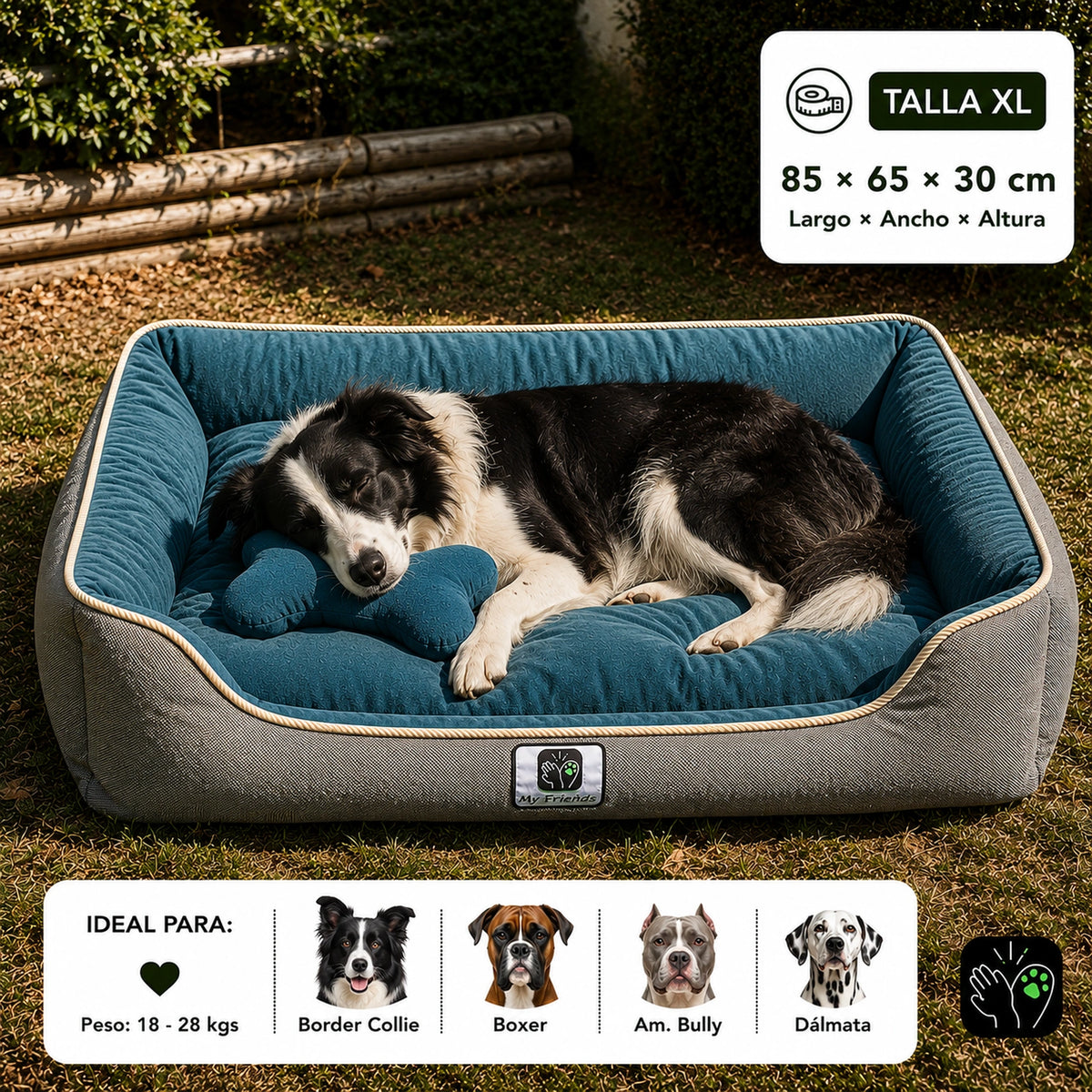 Cama de mascota diseño "Gris/verde oscuro