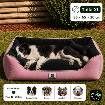 Cama de mascota diseño "Rosado/negro"