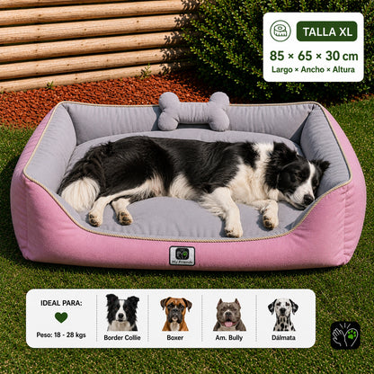 Cama de mascota diseño "Rosado/gris"