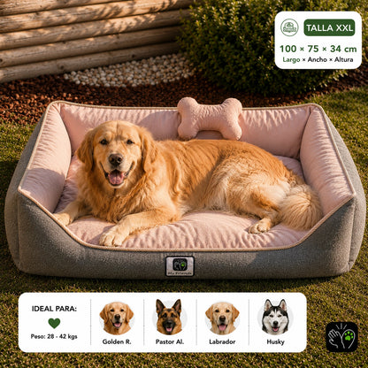 Cama de mascota diseño "Gris/rosado"