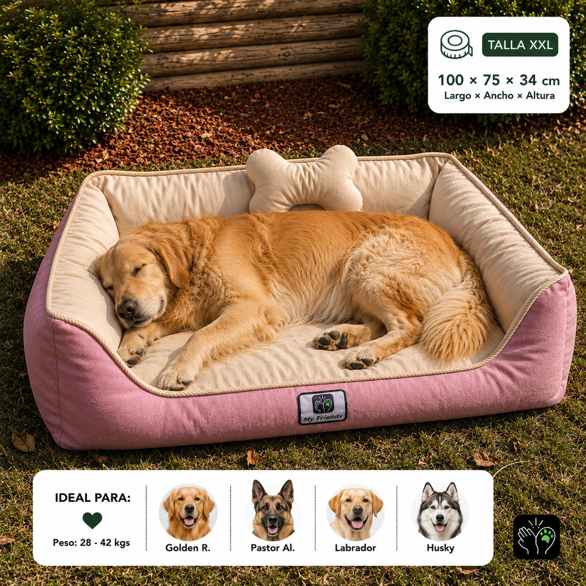 Cama de mascota diseño "Rosado/beige"
