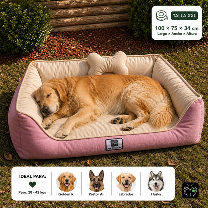 Cama de mascota diseño "Rosado/beige"