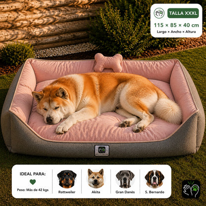 Cama de mascota diseño "Gris/rosado"